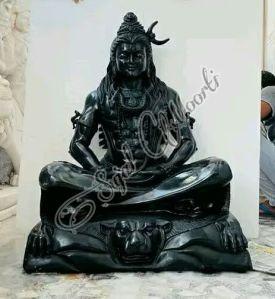 Smag Plain Black Stone Shiva Statue For Home, Temple