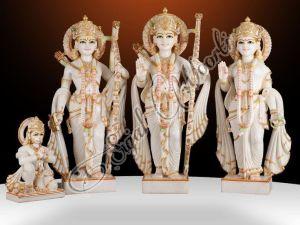 Polished Printed Marble Ramdarbar Statue For Worship, Temple