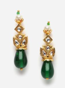 DUGRISTYLE Plain Gold Plated ALLOY Eucalyptus Drop Earring, DGED23029, Size (Inches) : FREE SIZE