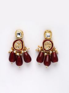 DUGRISTYLE Plain Gold Limelight Drop Earring, DGED22148, Size (Inches) : FREE SIZE