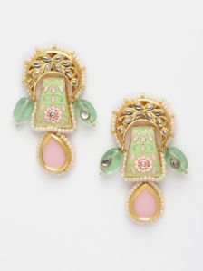 Dugristyle Plain Gold Plated Alloy Peacock Drop Earring, Dged23018, Size (inches) : Free Size