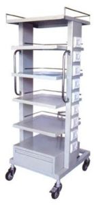 Unisearch Stainless Steel Patient Monitor Trolley, Color : Silver