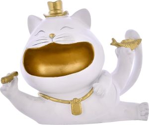 Cat With Hat Statue For Storage Purpose For Home Decor Showpiece