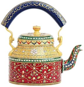 Handpainted Rajasthani Traditional Aluminium Colourfull Decorative Tea Kettle