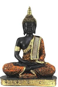 Resin Sitting Buddha Statue Showpiece For Home, Office, Shop