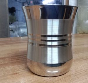 Polished Stainless Steel Damru Glass For Household, Gifting