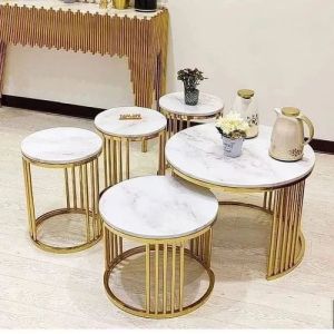 Polished Brass Side Table For Hotel, Home