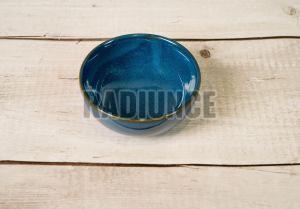 Ceramic 1024 Peacock Blue Bowl For Food Serving