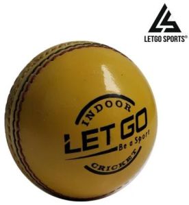 Yellow Leather Cricket Ball