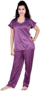 Plain / Printed Satin Ladies Night Suits, Fit Type : Relaxed