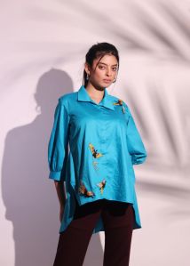 Bird Patchwork Embroidered Top