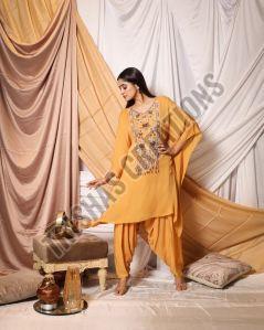 Embroidered Kaftan Kurta Patiala Pant Set