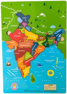 Keitherns Polished Wooden India Map, Color : Multicolor