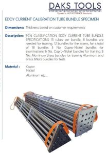 Eddy Current Calibration Tube Bundle Specimen