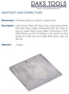 HEAVY DUTY LEAD CONTACT PLATE