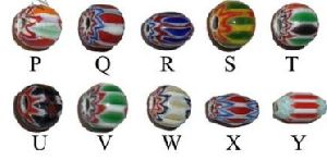 Chevron Glass Beads, Shape : Oval