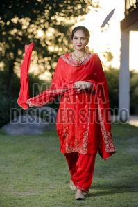 Ladies Crepe Hand Embroidery Suit