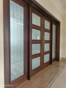 Stained Glass Gold Finish Door