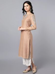 Ladies Chanderi Silk Kurta Palazzo Set