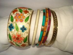 Brass Epoxy Inlay Bangles Set