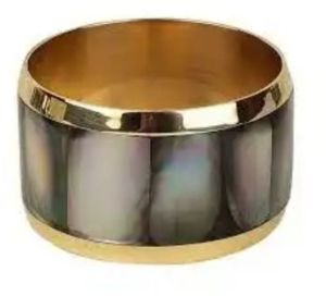 Brass Napkin Ring With MOP