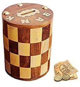 Wooden Chess Design Money Box