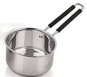 Stainless Steel Milk Pan, Color : Black, Silver, Handle Material : Plastic