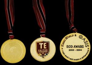 Sports Gold Medal Engraved With Text and Logo &AMP;ndash; MB4009