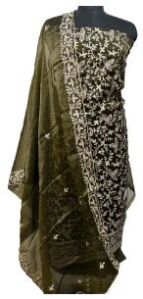 Elegant Mehandi Green Burberry Suit With Intricate Embroidery