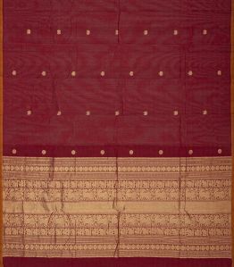 Crimson Deer Buttas Handloom Kanchi Ladies Cotton Saree