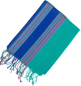 Cyan Woven Ladies Bengal Cotton Saree