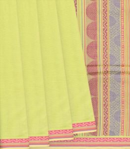 Green Stripes Handloom Organic Kanchi Ladies Cotton Saree