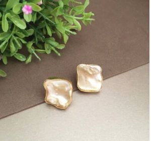 Golden Mop Stud Earring