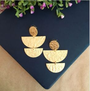 Half Moon Hammered Drop Earrings