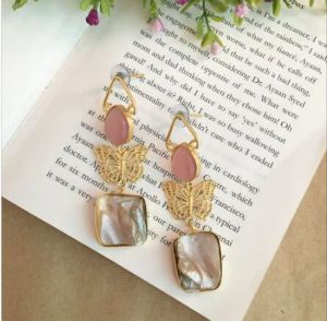 Laina Butterfly Mop Drop Earrings