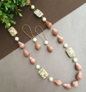 Pearl Drop Mala With Drop Earring