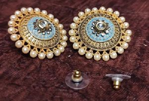 Stud Earrings With Stone &AMP;AMP; Beads By Kalakriti Gallery