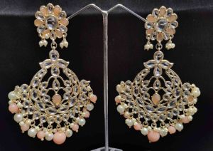 Traditional Stylish Gold Plated Kundan Earrings For Women