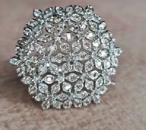 Women Silver Plated White Cz Adjustable Ring For Any Occasion