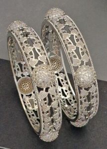 Zevarly Carrie Silver Plated Ad Bangles