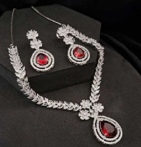 Zevarly Monica American Diamond Necklace Set