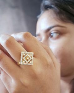 Zevarly Revathi Adjustable Cocktail Ring