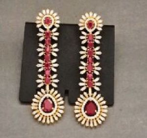 Zevarly Rubi American Diamond Earrings