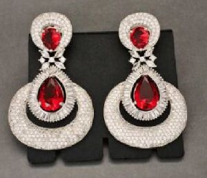 Zevarly Rukmani Hydro Ruby Ad Earrings