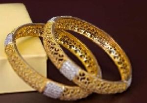 Zevarly Upasana American Diamond Gold & Silver Plated Bangles