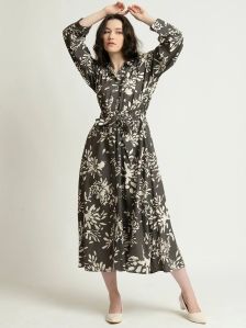 Grey Fit AND Flare Maxi Dress