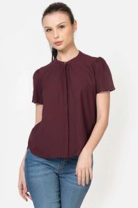Women Cardinal Red  Workwear Top