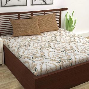 Kalamkari Retro Printed Double Bed Bedsheet