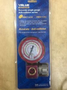 Value Single Manifold Gauge, Color : Red, Display Type : Analog