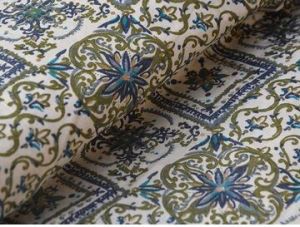 Blue & White Geometric Premium Modal Chanderi Silk Fabric